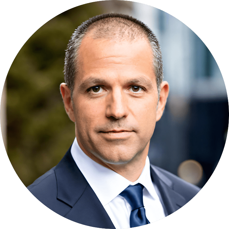 Confident executive headshot outside